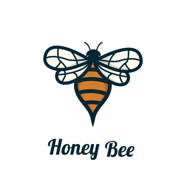 Ilustración de vector de diseño de logotipo de abeja