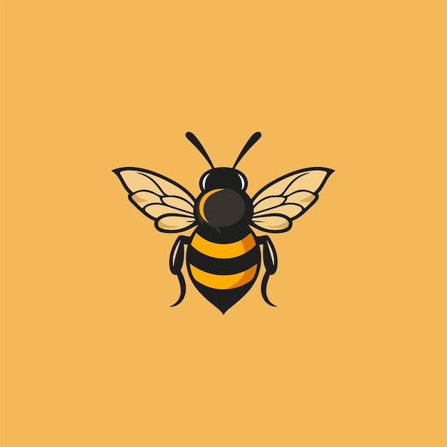 Ilustración de vector de diseño de logotipo de abeja