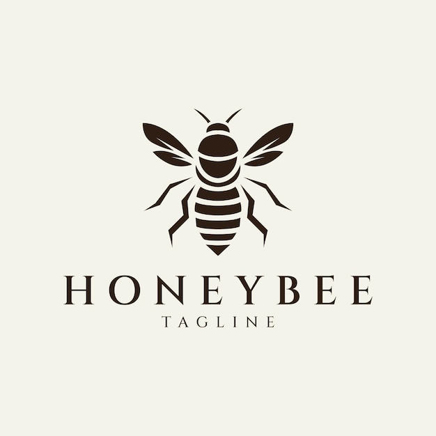 Ilustración de vector de diseño de logotipo de abeja