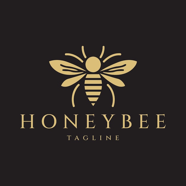 Ilustración de vector de diseño de logotipo de abeja