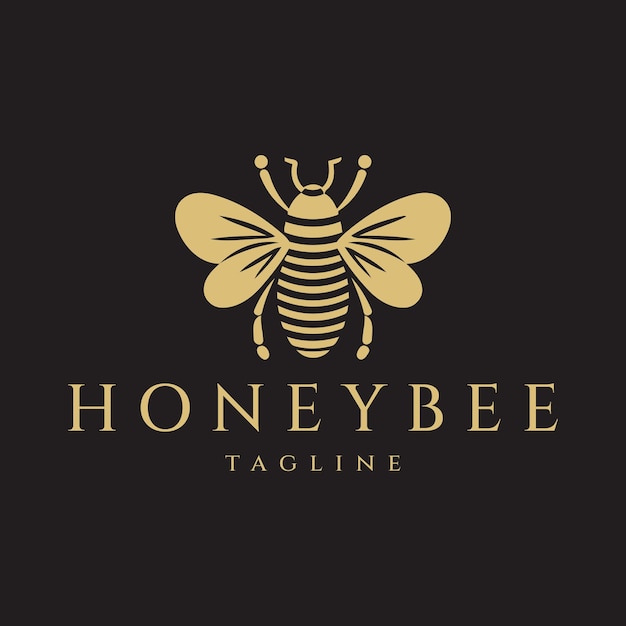 Ilustración de vector de diseño de logotipo de abeja