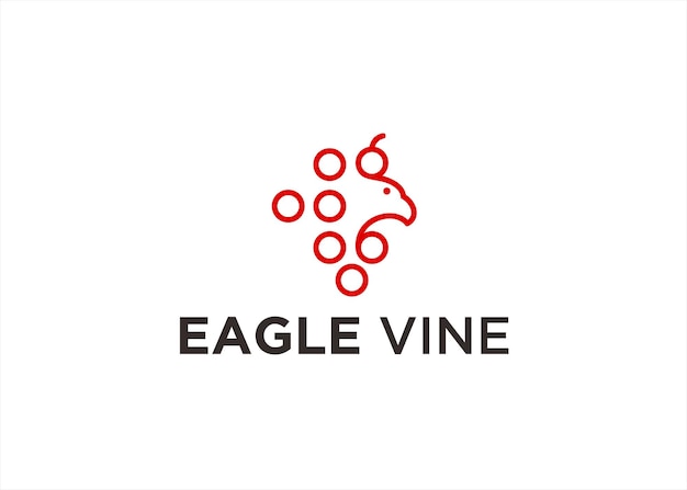 ilustración de vector de diseño de logotipo de águila de uva