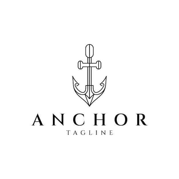 Ilustración de vector de diseño de logotipo de ancla