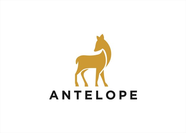 Ilustración de vector de diseño de logotipo de antílope