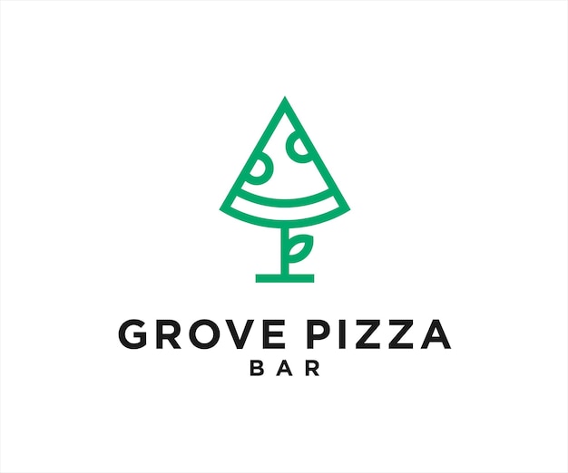 Ilustración de vector de diseño de logotipo de árbol de pizza