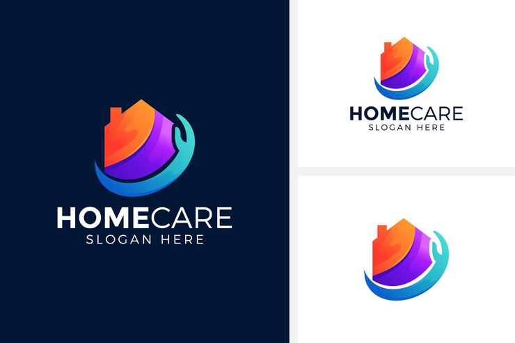 Ilustración de vector de diseño de logotipo de atención domiciliaria creativa