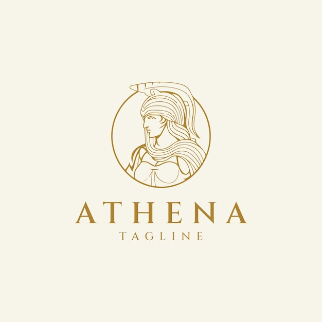 Ilustración de vector de diseño de logotipo de Atenea