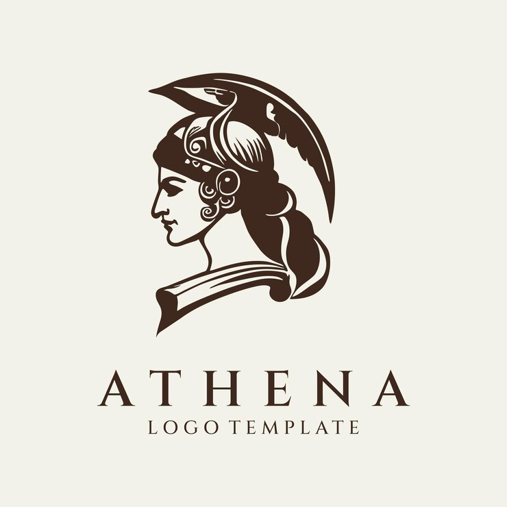 Vector ilustración de vector de diseño de logotipo de atenea