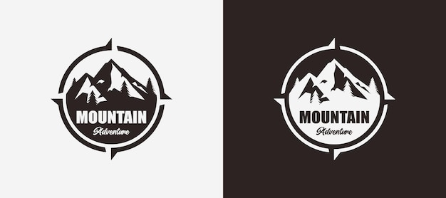 Ilustración de vector de diseño de logotipo de aventura de montaña