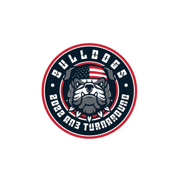 Ilustración de vector de diseño de logotipo de bulldog