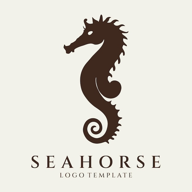 Ilustración de vector de diseño de logotipo de caballo de mar