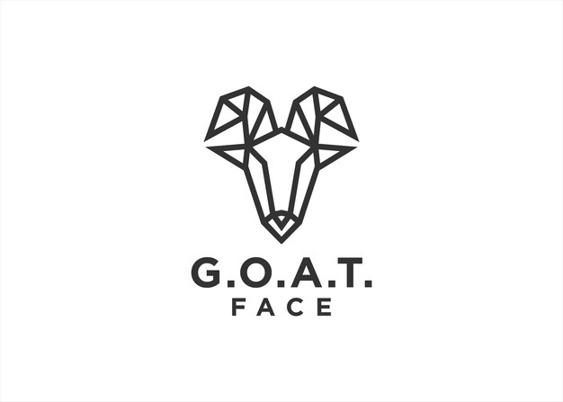 Ilustración de vector de diseño de logotipo de cabeza de cabra