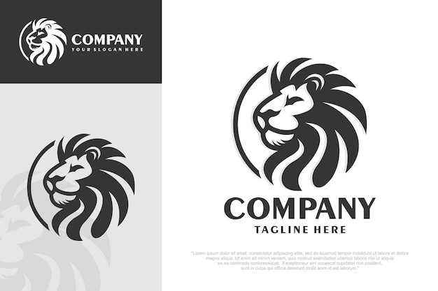 Ilustración de vector de diseño de logotipo de cabeza de león