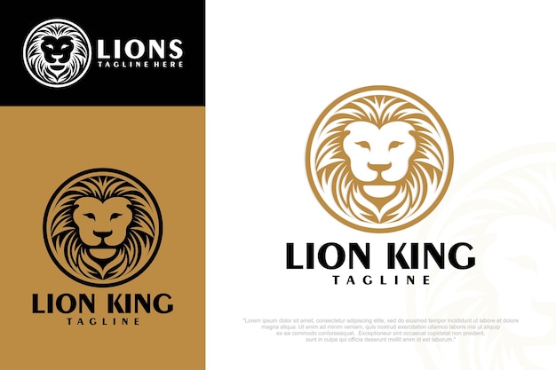Ilustración de vector de diseño de logotipo de cabeza de león