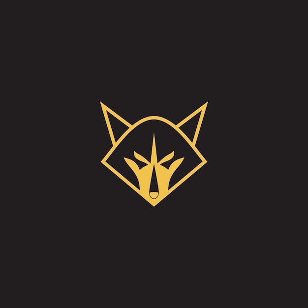 Ilustración de vector de diseño de logotipo de cabeza de lobo abstracto