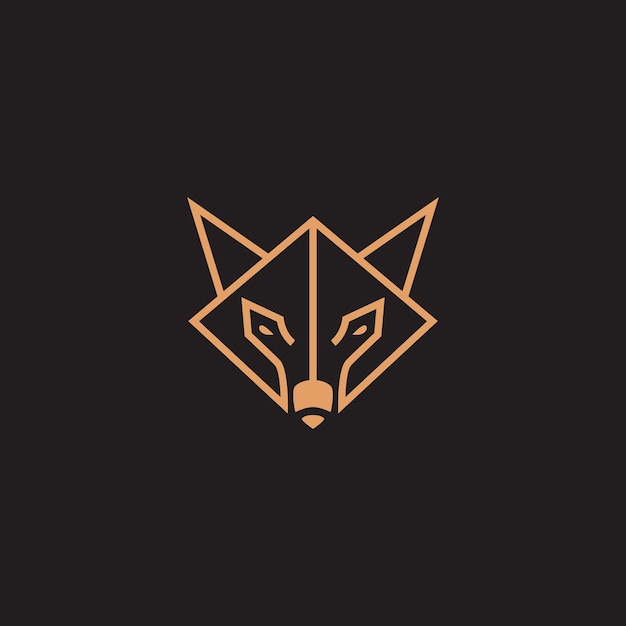 Ilustración de vector de diseño de logotipo de cabeza de lobo abstracto