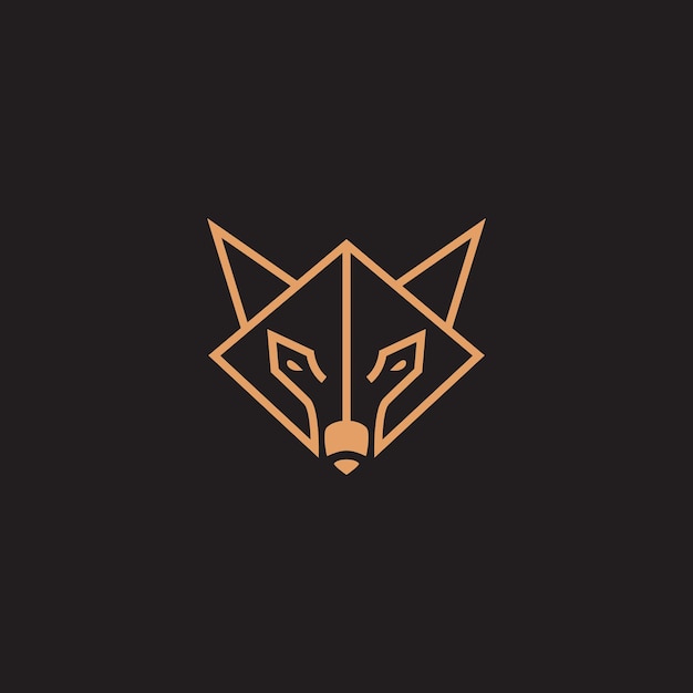 Ilustración de vector de diseño de logotipo de cabeza de lobo abstracto