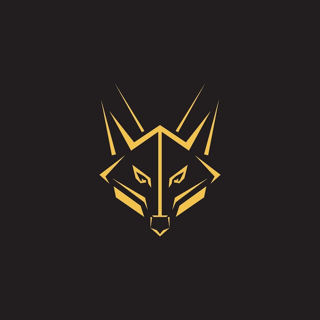 Ilustración de vector de diseño de logotipo de cabeza de lobo abstracto