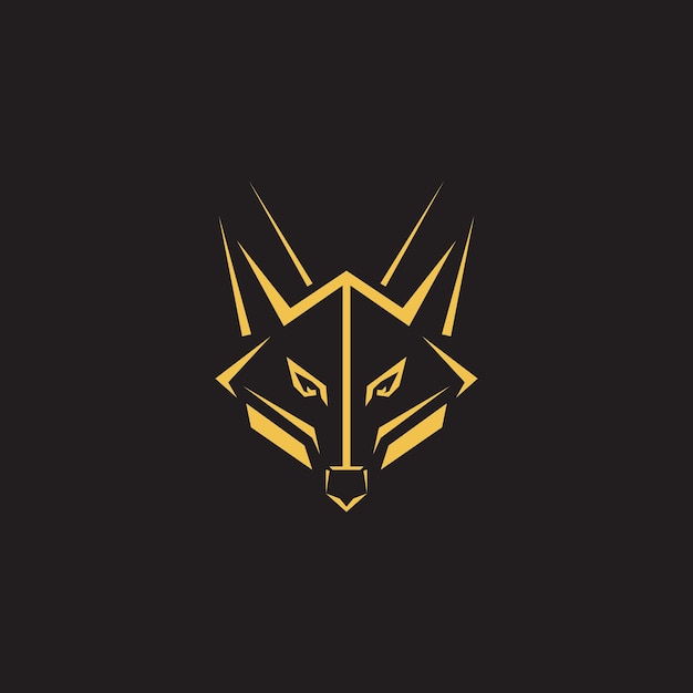 Ilustración de vector de diseño de logotipo de cabeza de lobo abstracto