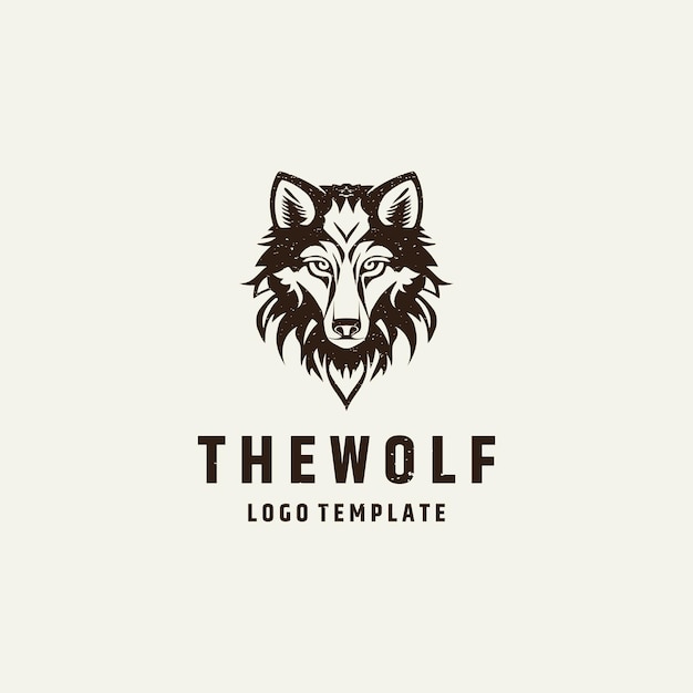 Ilustración de vector de diseño de logotipo de cabeza de lobo