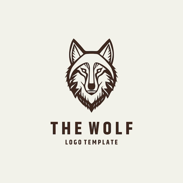 Ilustración de vector de diseño de logotipo de cabeza de lobo