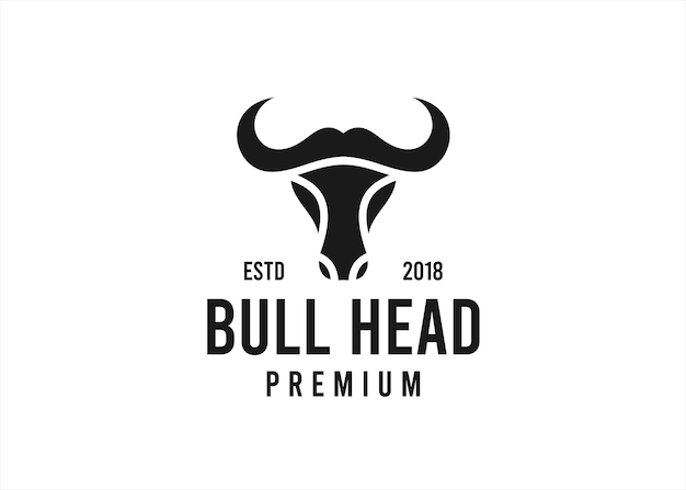 Ilustración de vector de diseño de logotipo de cabeza de toro