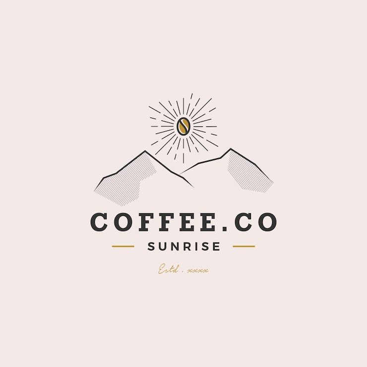 Ilustración de vector de diseño de logotipo de cafetería