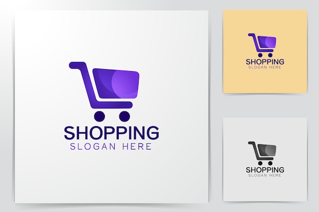 Ilustración de vector de diseño de logotipo de carro de compras