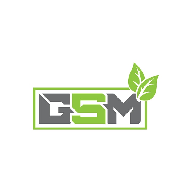 Ilustración de vector de diseño de logotipo de carta de salud de hoja GSM.