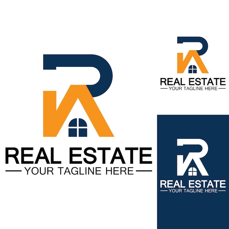 Vector ilustración de vector de diseño de logotipo de casa y bienes raíces de letra inicial r