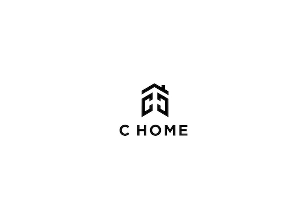 Ilustración de vector de diseño de logotipo de casa c