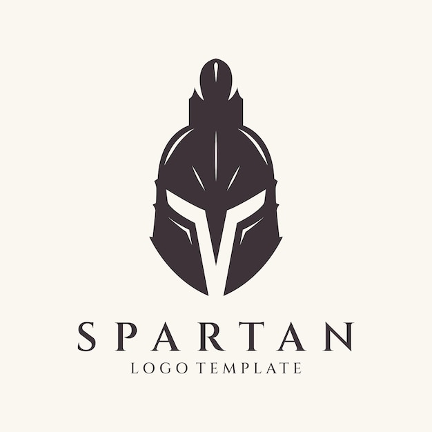 Ilustración de vector de diseño de logotipo de casco espartano