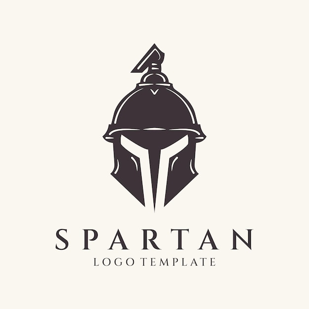 Ilustración de vector de diseño de logotipo de casco espartano