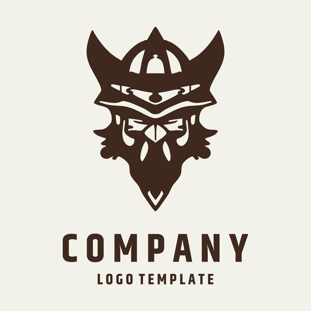 Ilustración de vector de diseño de logotipo de casco vikingo