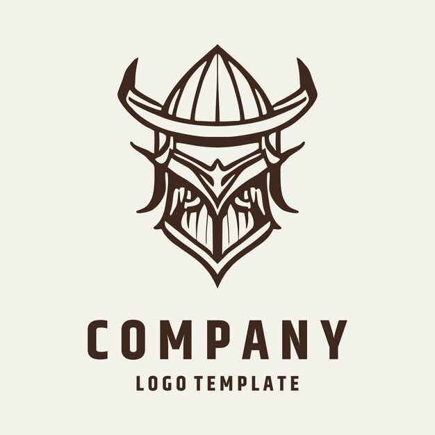 Ilustración de vector de diseño de logotipo de casco vikingo