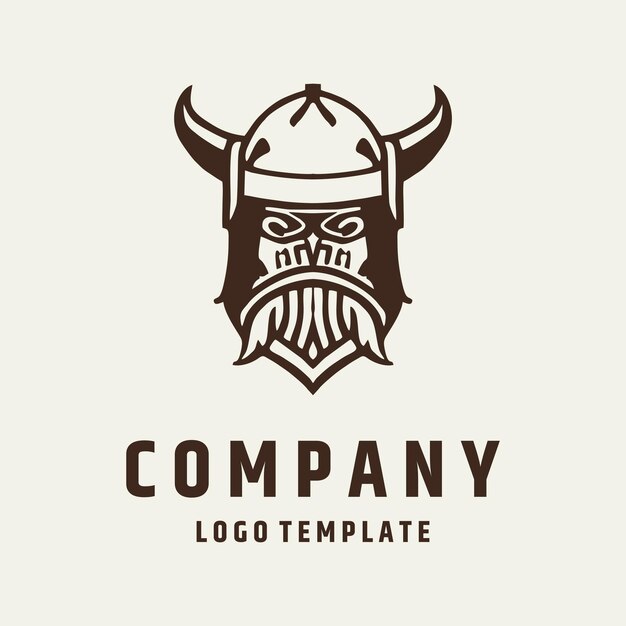 Ilustración de vector de diseño de logotipo de casco vikingo