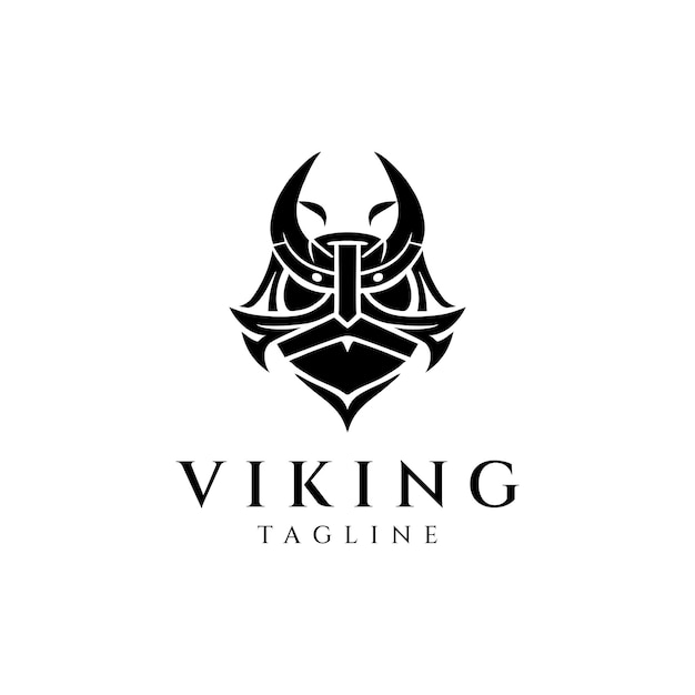 Ilustración de vector de diseño de logotipo de casco vikingo