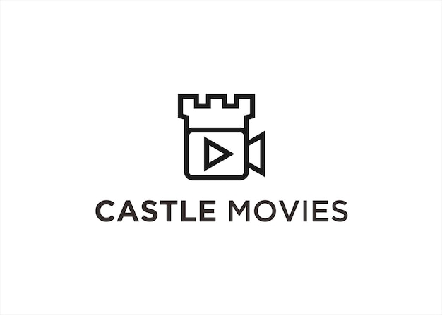 Ilustración de vector de diseño de logotipo de castillo de película