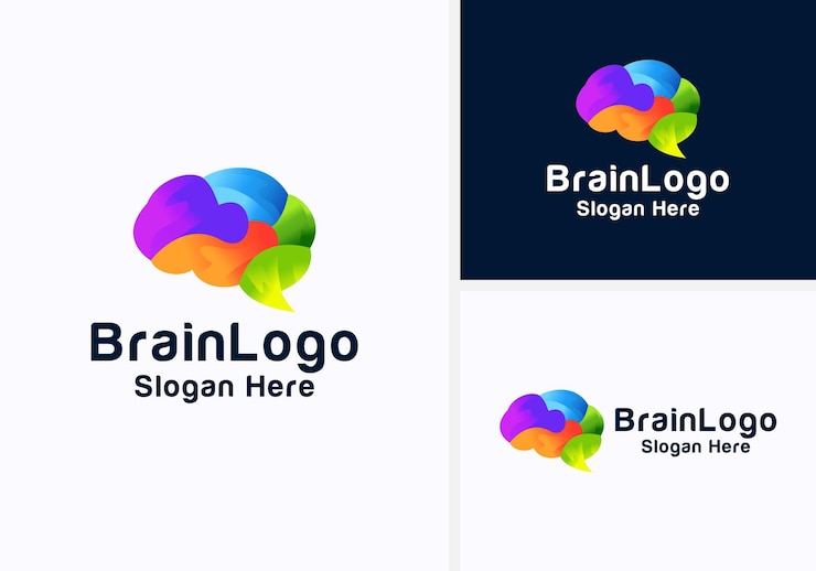 Ilustración de vector de diseño de logotipo de cerebro creativo
