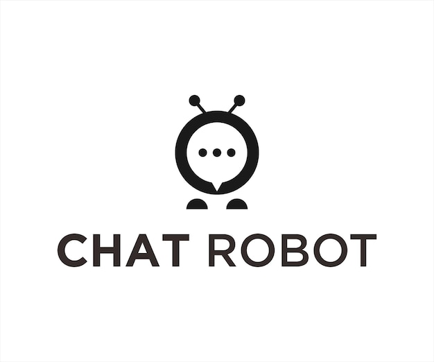 Ilustración de vector de diseño de logotipo de chat de robot