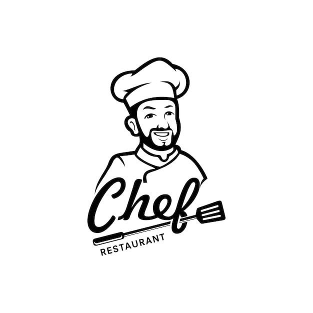 Ilustración de vector de diseño de logotipo de chef