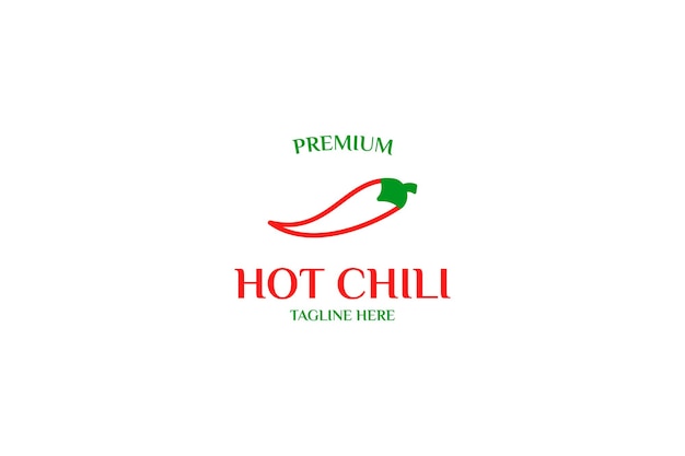 Ilustración de vector de diseño de logotipo de chile de pimienta plana