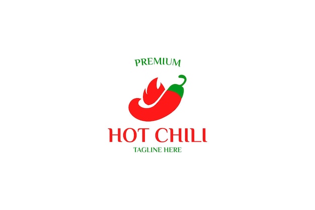 Ilustración de vector de diseño de logotipo de chile de pimienta plana