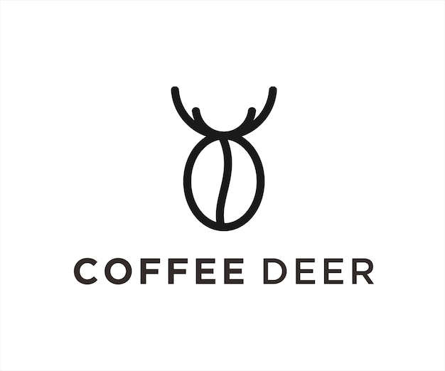 Ilustración de vector de diseño de logotipo de ciervo de café
