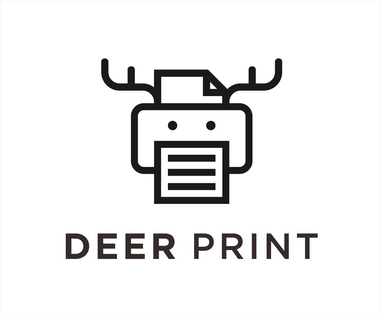 Vector ilustración de vector de diseño de logotipo de ciervo de impresión