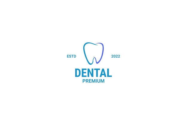 Ilustración de vector de diseño de logotipo de clínica dental plana