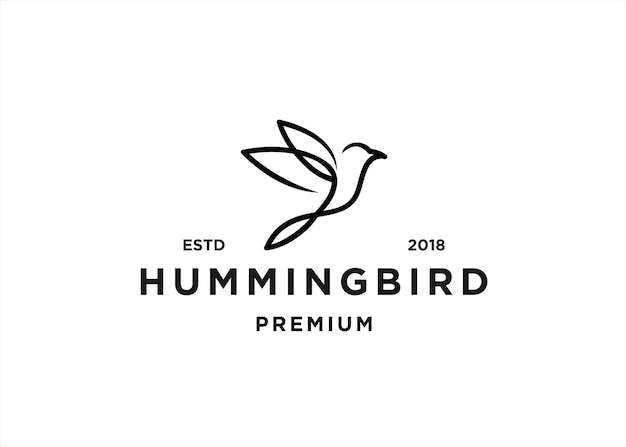 Ilustración de vector de diseño de logotipo de colibrí