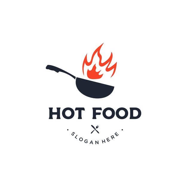 Ilustración de vector de diseño de logotipo de comida caliente