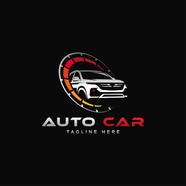 Ilustración de vector de diseño de logotipo de concepto Premium de garaje de coche