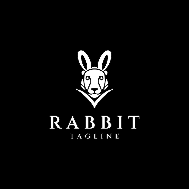 Ilustración de vector de diseño de logotipo de conejo